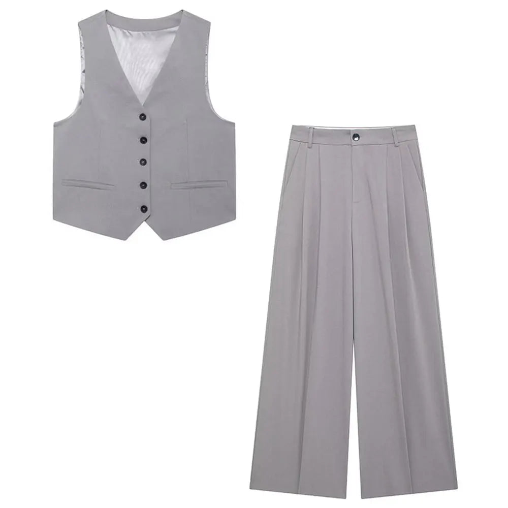 Zweiteiliges – Weste + High-Waist-Hose Vintage