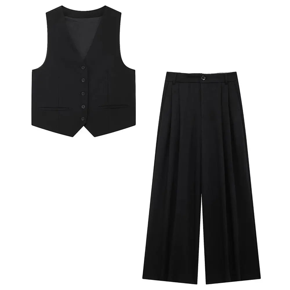 Zweiteiliges – Weste + High-Waist-Hose Vintage